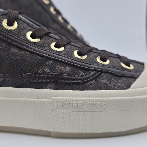 NWOT Michael Kors Jude Signature Logo Sneakers, Brown, Women's 6M - Picture 2 of 16